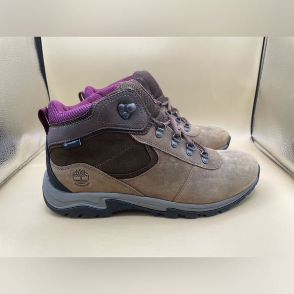 Sz 11 Timberland Mt. Maddsen WP Mid Hiker MD Brown/Full Grain Women Boots NIB - Picture 3 of 8